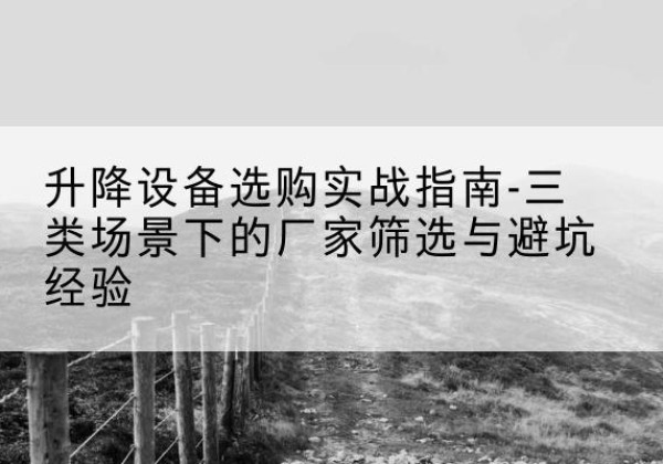 巴楚移动式升降机厂家推荐-升降设备选购实战指南-三类场景下的厂家筛选与避坑经验